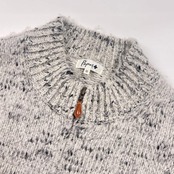 Papas + パパス ネップ ウール ニット ジップ カーディガン ジャケット M/メンズ