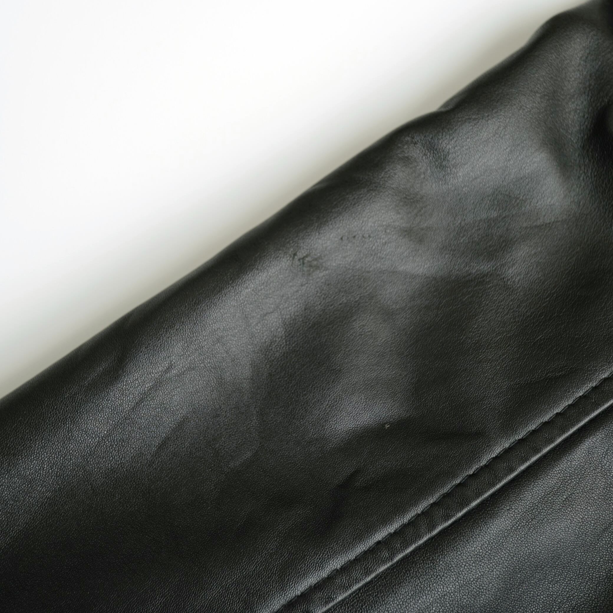J. Ferrar ブラック レザージャケット Lサイズ J.Ferrar】90's Padded Zip up Leather Jacket Black L | RE:FOUND