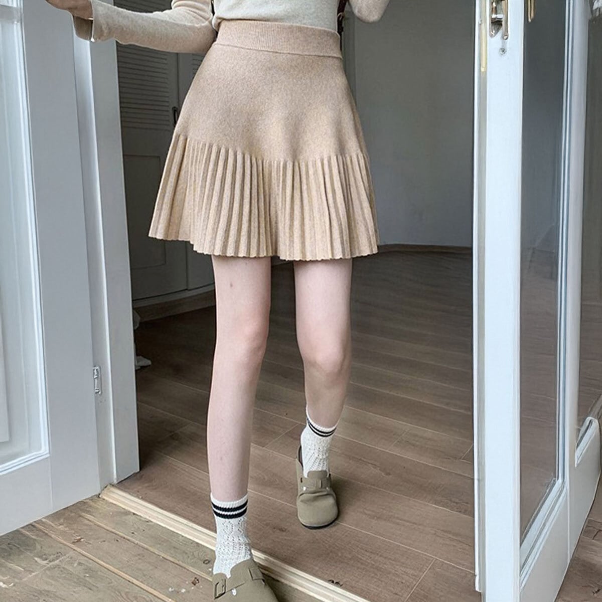 ミニスカート ニット レディース 秋冬 プリーツスカート ニットスカート おしゃれ きれいめ 大人 かわいい カジュアル ハイウエスト Aライン ウエストゴム 大人可愛い 大人女子