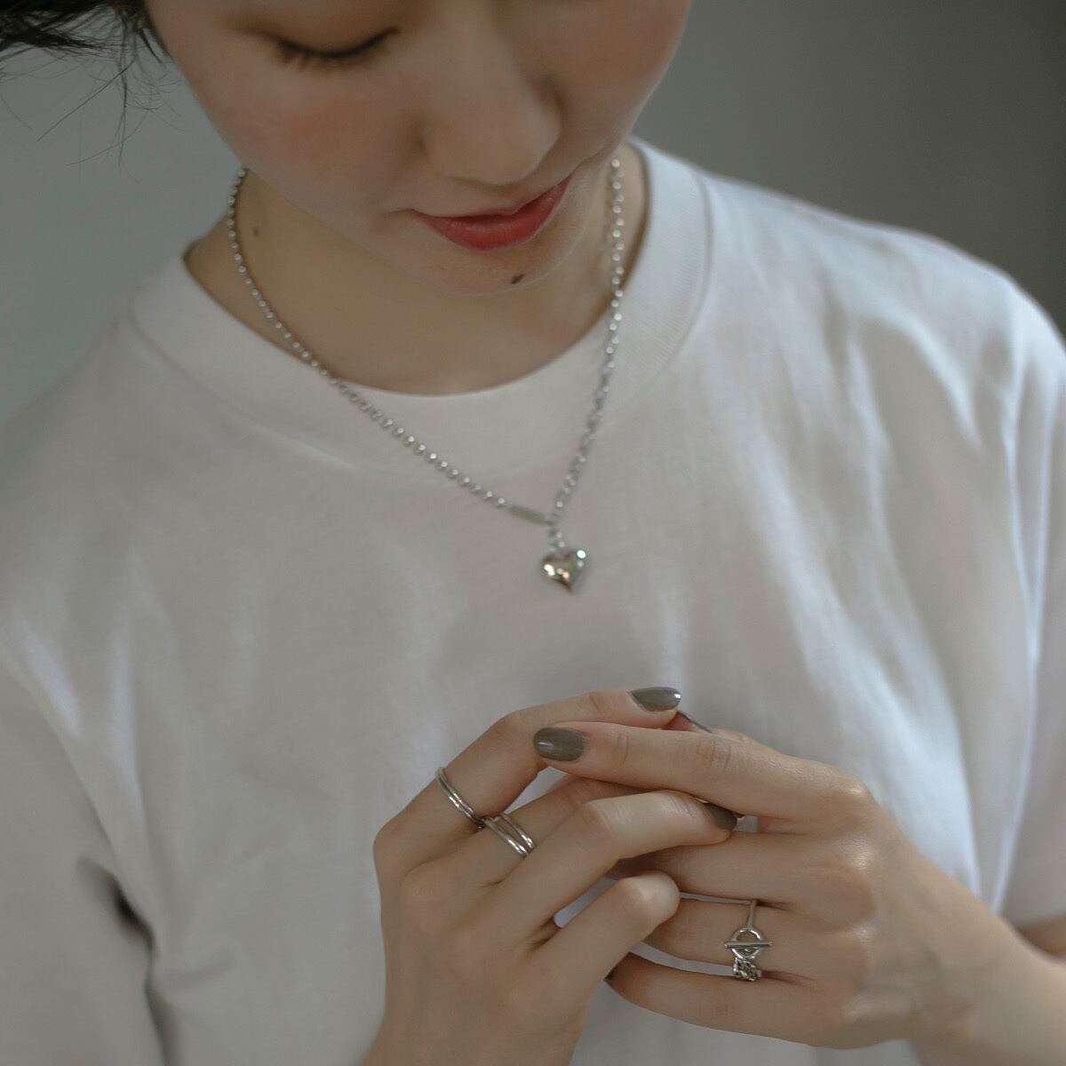 ハートプレートチェーン シルバーネックレス Silver925 | Import ハートプレートチェーン シルバーネックレス Silver925 | Import