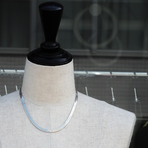 80-90s Italian Silver Herringbone Short Necklace