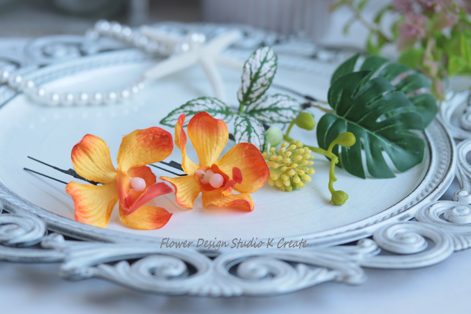 flua フルア Rose かんざし 5点セット【結婚式ヘッドドレス】