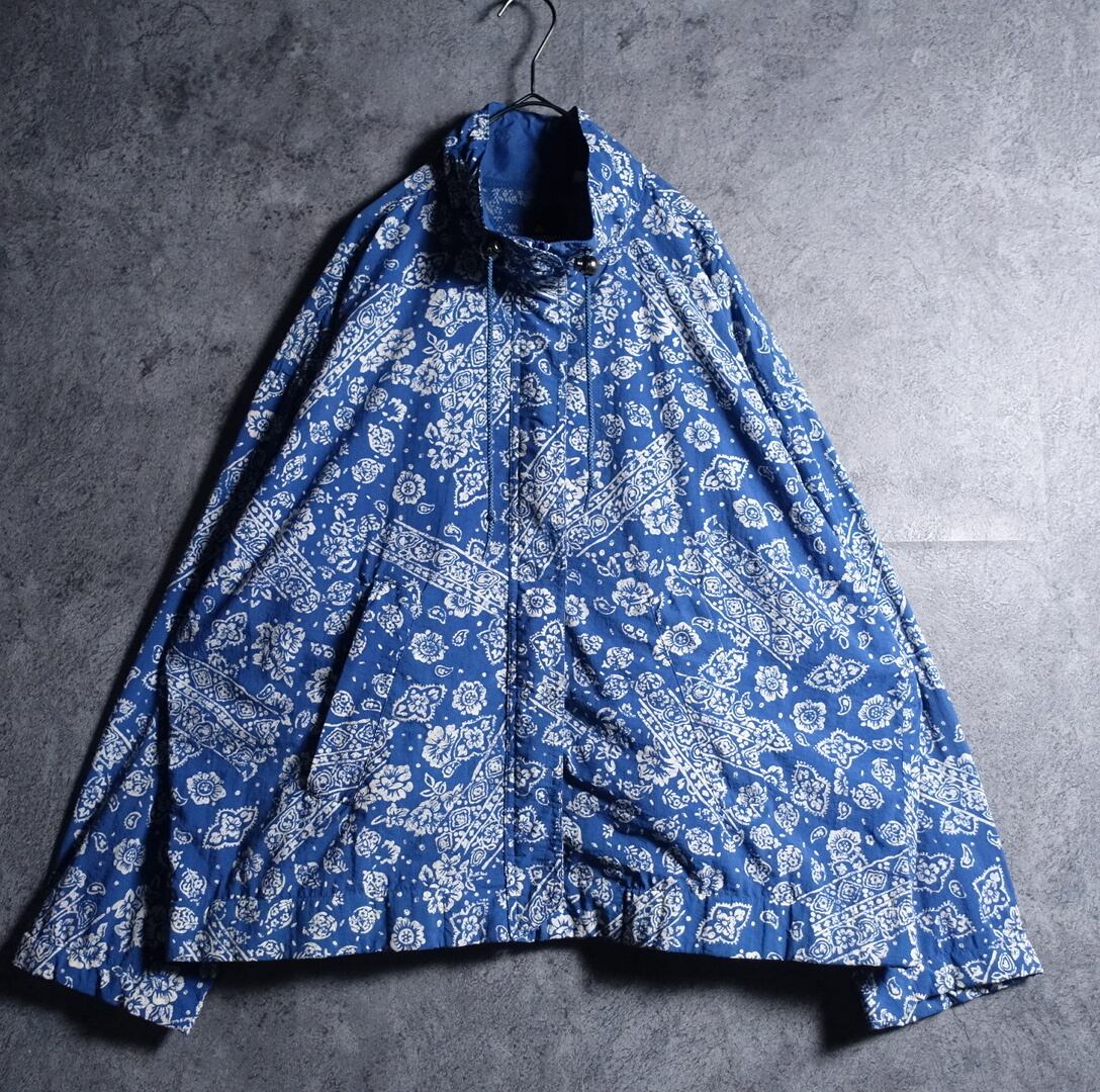 “Lizsport” Blue Flower Pattern Design Nylon Jacket