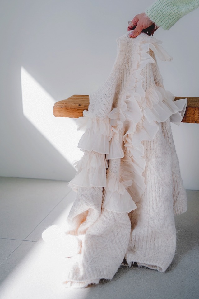 （select）レース付きニット