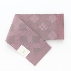 半巾帯　en coton「格子菱（こうしびし）」grayish pink