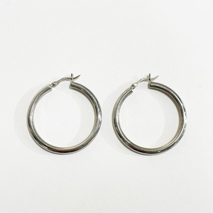 Vintage 925 Silver Hoop Pirced Earrings