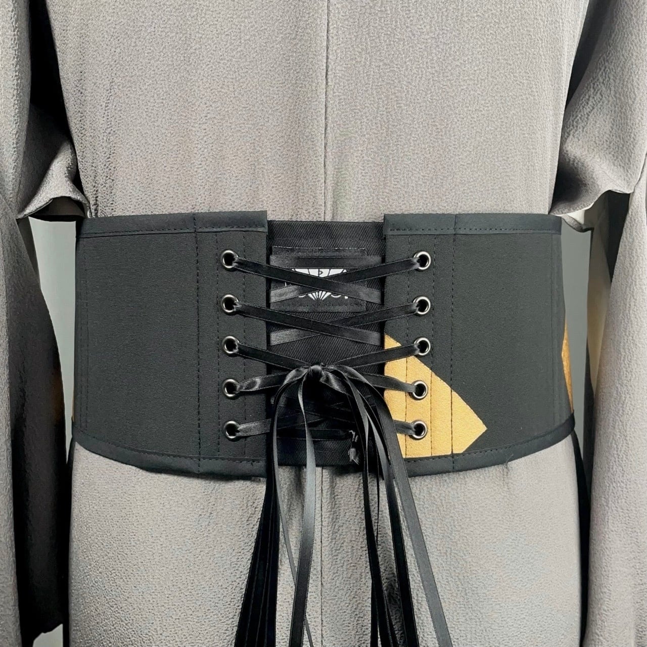 コルセット帯（武士・黒留袖より制作）Corset Obi(Samurai・Made of 