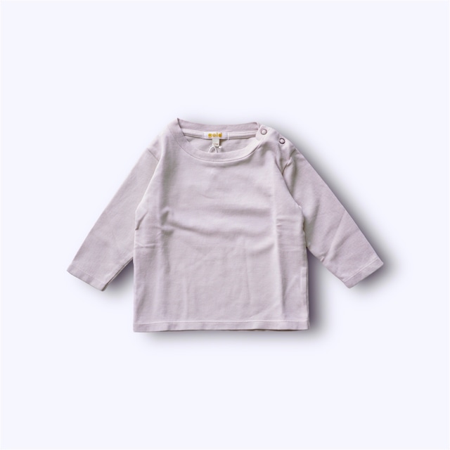 〈 GOLD 23AW 〉Long Sleeve T-shirts in pique jersey / almond / 70〜85cm