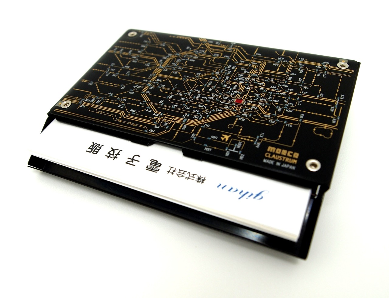 東京回路線図 名刺入れ 黒 | PCB ART moeco 