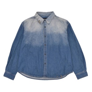 【WE11DONE】INDIGO BLUE PIERCED DENIM SHIRT