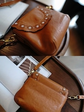 Rosalie Scallop Leather Shoulder Bag F0787