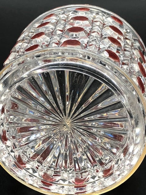 オールド・バカラ (BACCARAT) 19世紀 ディアマン・ピエーリー 赤色装飾