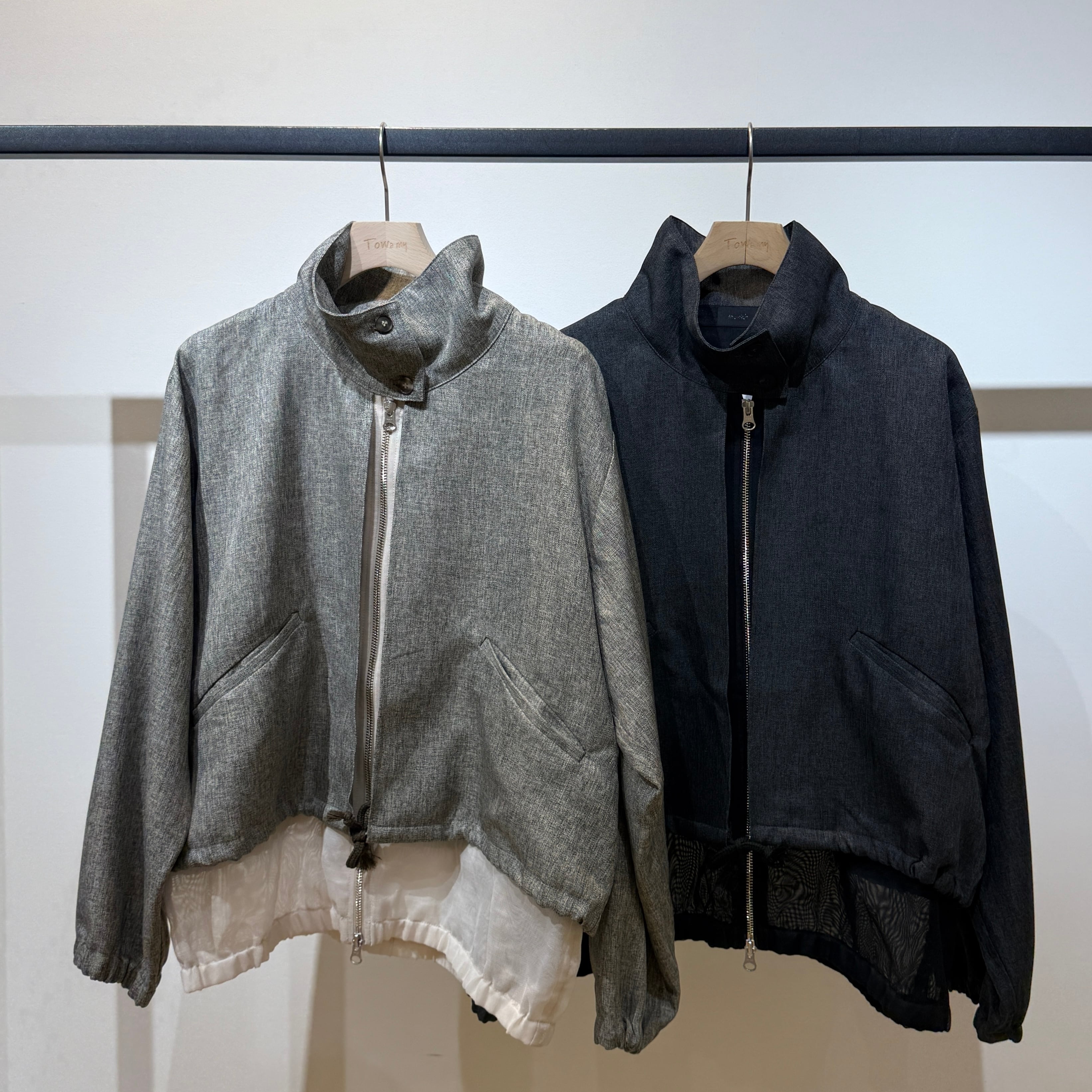 レイヤードジップブルゾン