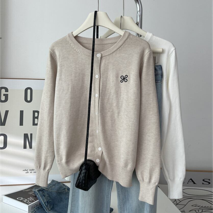 【outer】刺繍ニットカーデ M32830