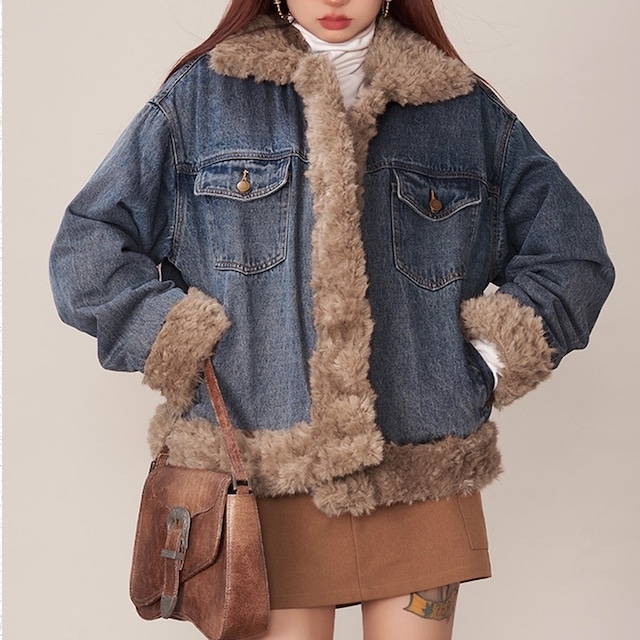 Denim & Fur Jacket E6022