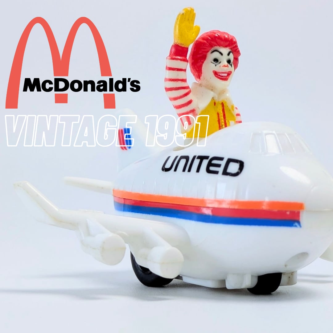 ☆ VINTAGE 1991 ☆ 【 McDonald's ( マクドナルド ) 】 1991年マクドナルドミールトイ 『 Friendly Skies Meal / フレンドリー・スカイズ・ミール 』 ユナイテッド航空限定 ハッピーミール 〚アメリカン雑貨 アメトイ〛