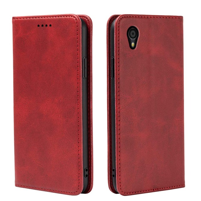 適用 AQUOS sense2 / SHV43 / SH-01L/ SH-M08 /Android One S5 ケース 手帳型 カバー PUレザー カード収納 財布型 耐衝撃 マグネット スタンド機能付き 5色 (適用 AQUOS sense2/Android One S5 ケース手帳型) (レッド)