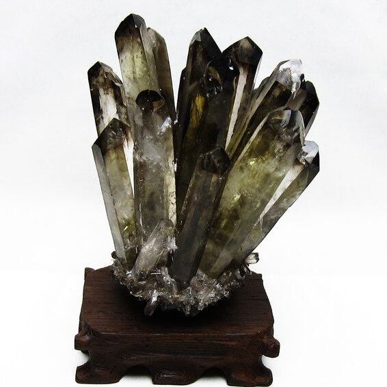 モリオン クラスター 黒水晶 原石 台座付属 一点物 182-8409