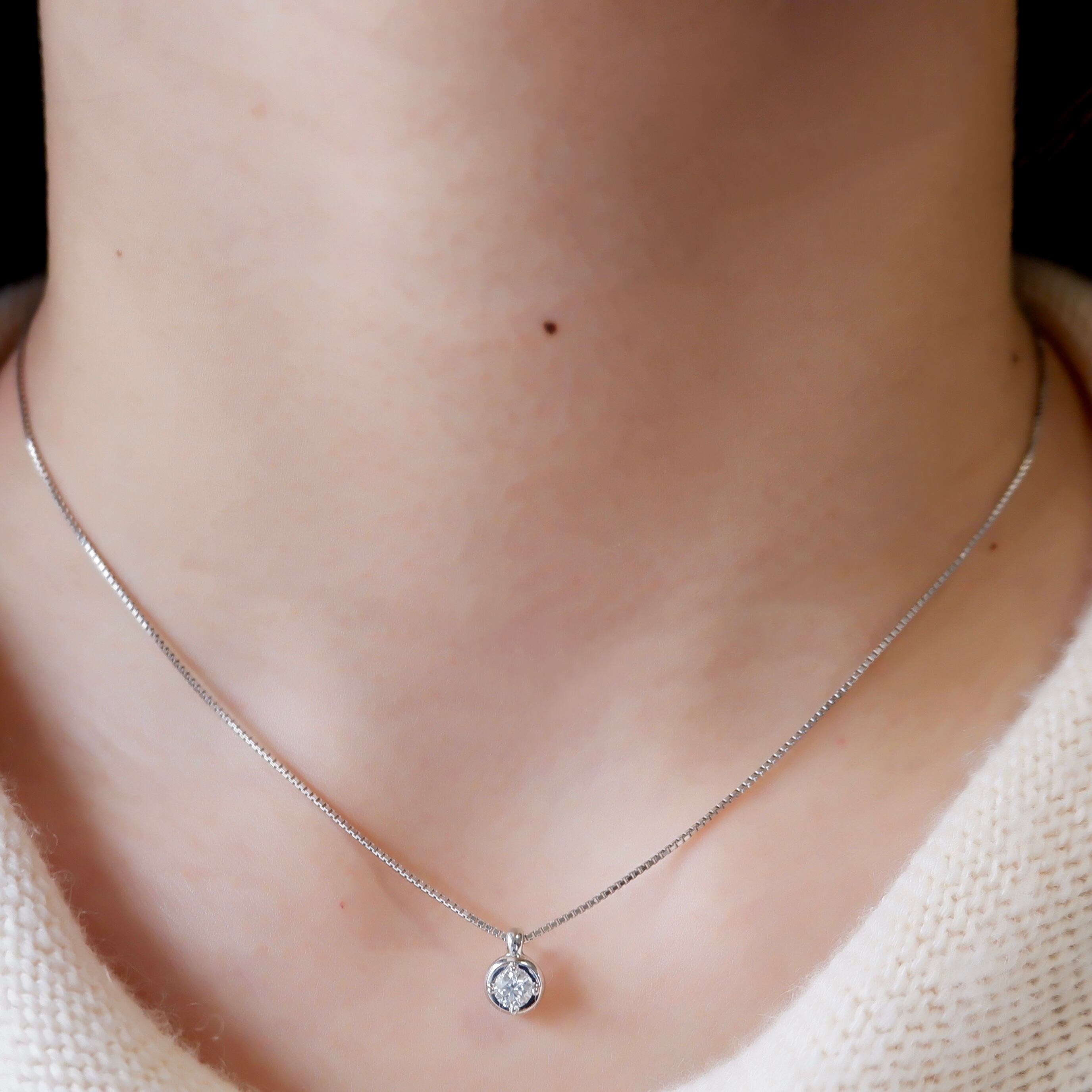 750 TASAKI ダイヤモンド 0.18ct ネックレス ペンダント タサキ 田崎 