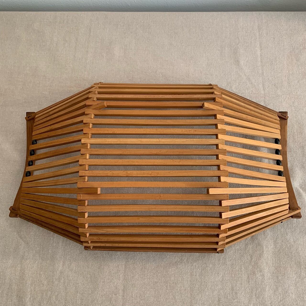 ビンテージ 竹トレー 古い竹製トレー 竹かご レトロ お洒落トレー