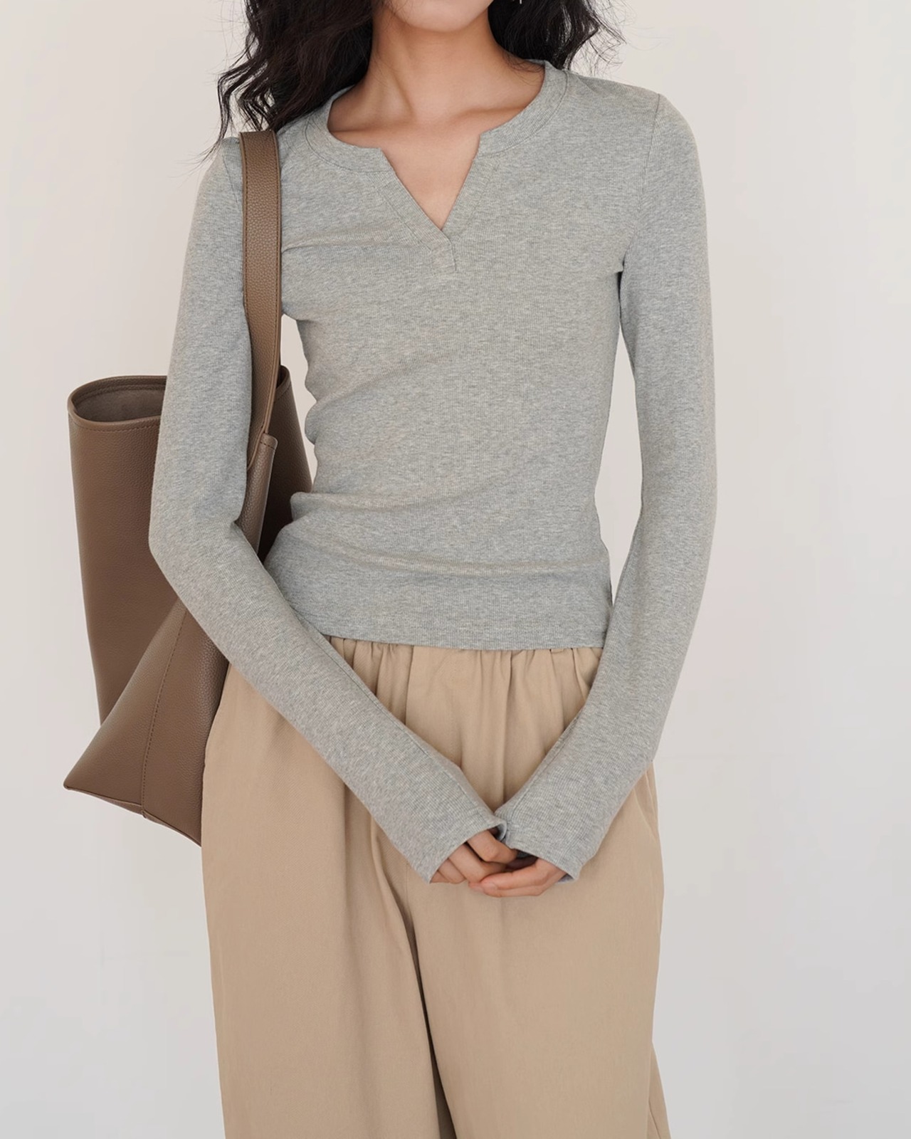 Key neck slim fit Top　T20170