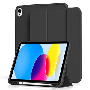 【人気】Aoub iPad 11世代 (A16) 10世代 ケース 2025 2022 11/10.9インチ ipad 第10世代 カバー オートスリープ/ウェイク機能対応 Apple Pencilペン収納 TPU 薄型 軽量 耐衝撃 三つ折りスタンド ブラック