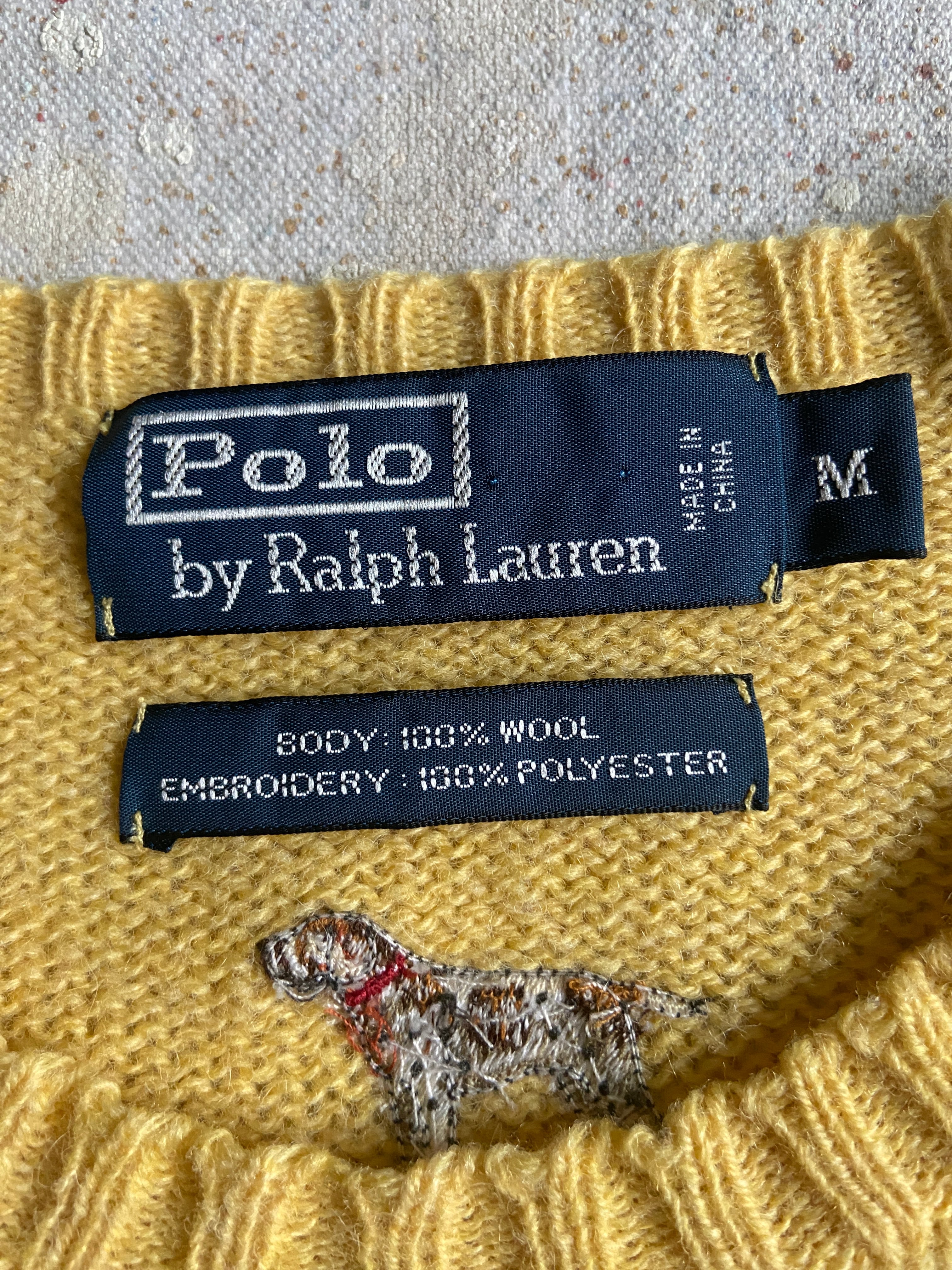 1990s Polo Ralph Lauren Dog 総柄 Wool Knit Sweater M F983