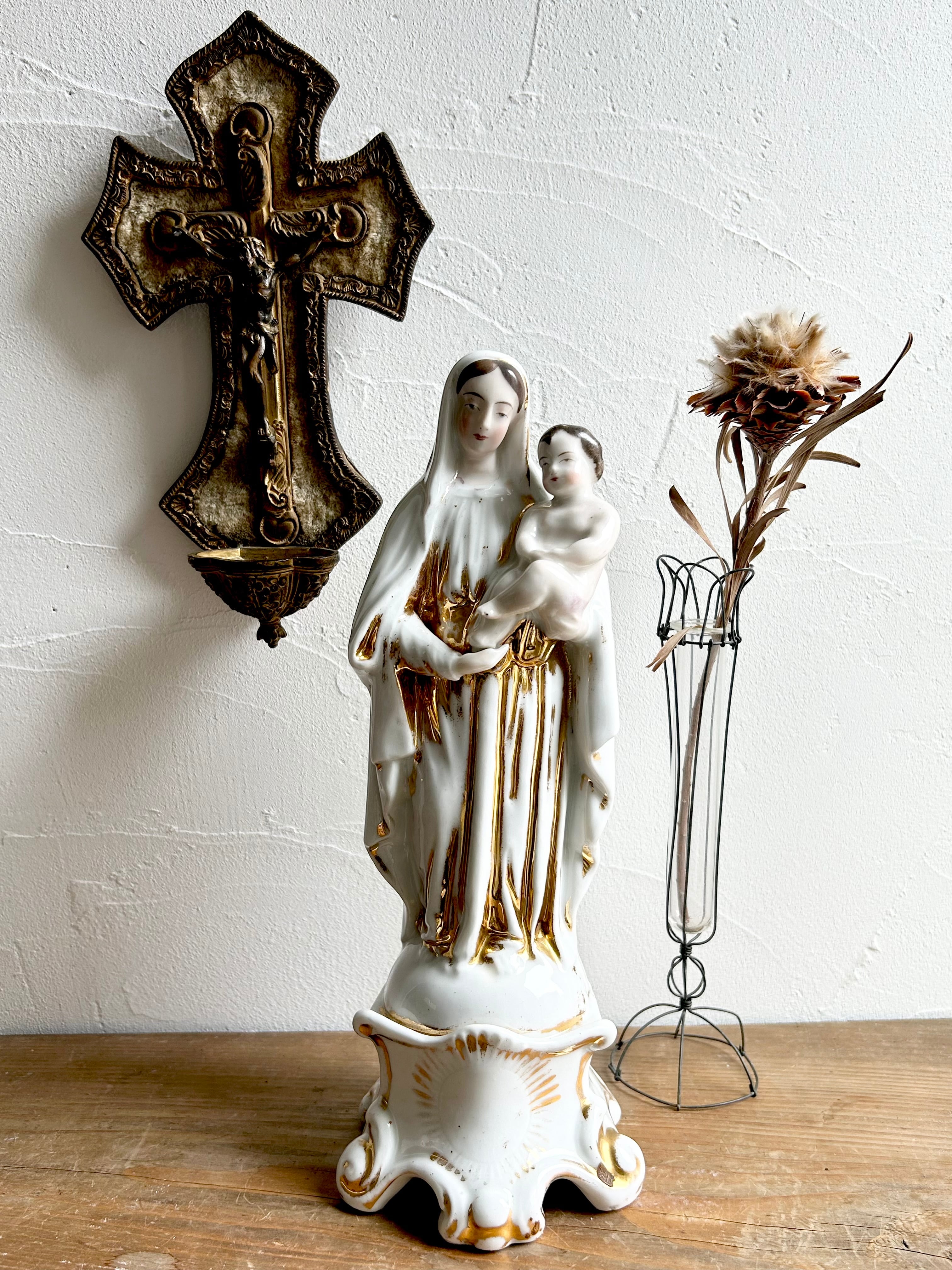 アンティーク 鉄製 マリア像 アンティーク 鉄製 マリア像