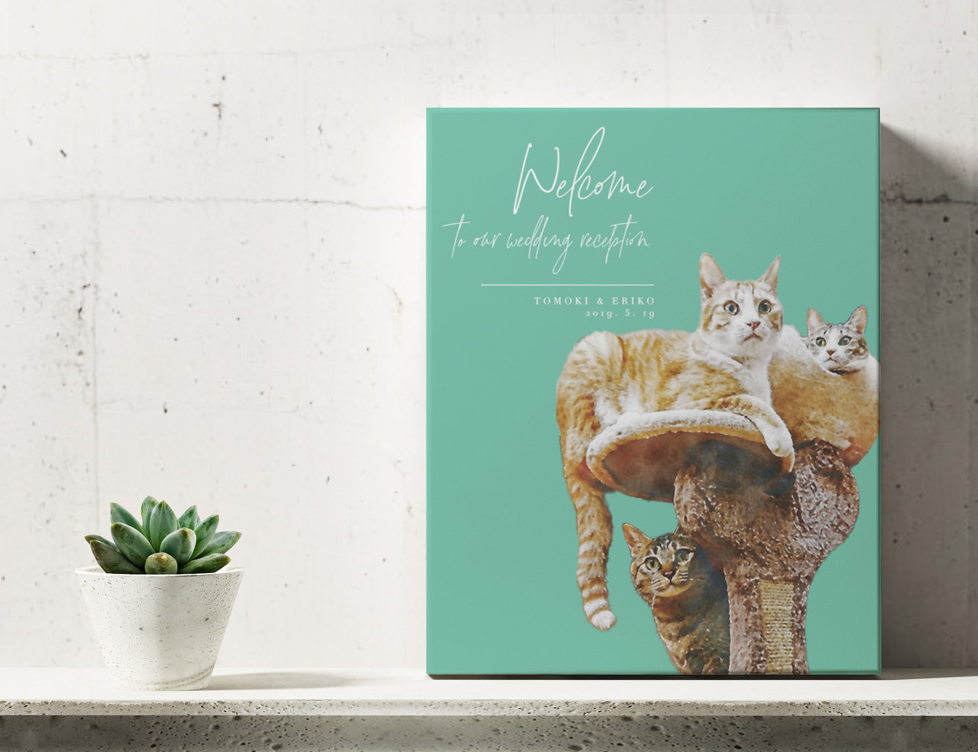 ペットのお写真で作る 水彩画風 ウェルカムボード│犬 ネコ | DIY