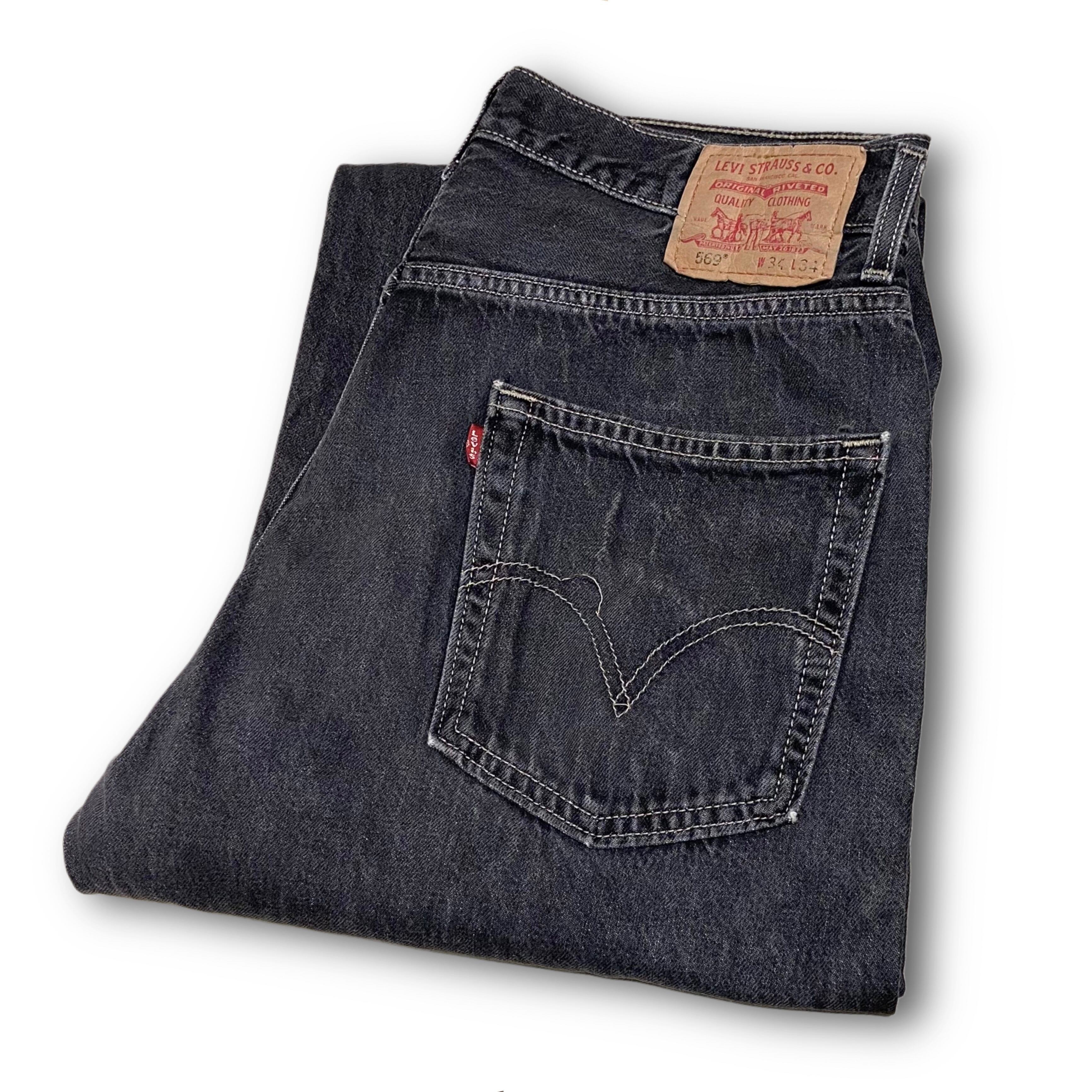03 00s Levis リーバイス 569 ルーズ ジーンズ ブラック 【W36】BL-352