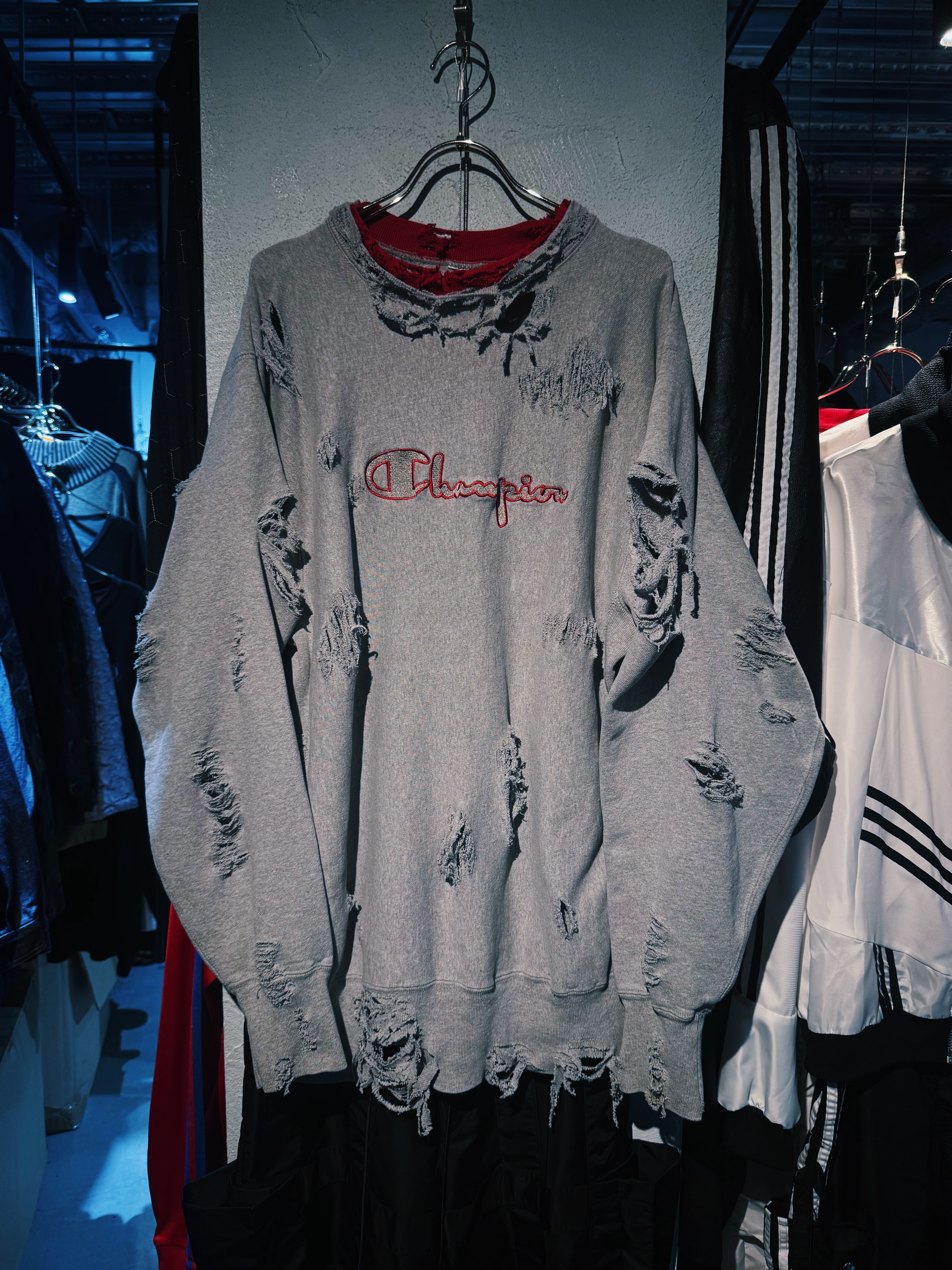 【D4C】“Champion”REVERSE WEAVE boro custom Re:make pullover sweat
