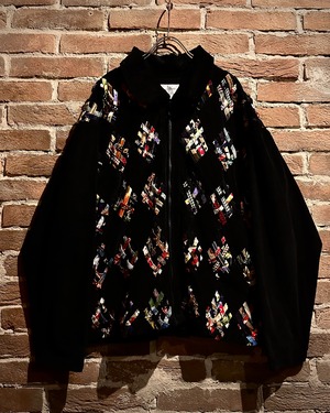【Caka act3】Switching Design Vintage Loose Zip Up Corduroy Jacket