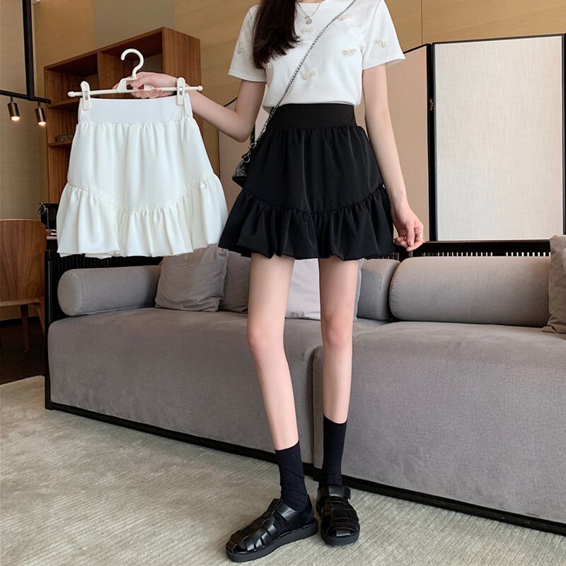 Aラインスカート サマーハイウェストウェストショートルーズ薄手 夏物 萌量不足89848960841