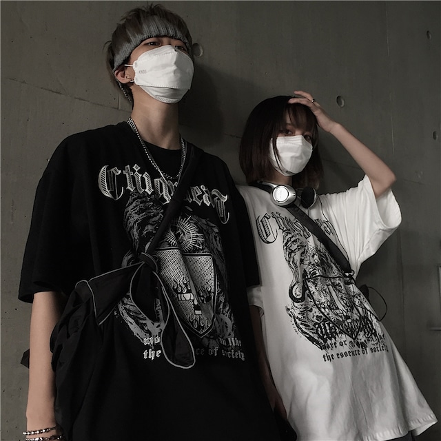 【MGJMシリーズ】★Tシャツ★ 2color トップス 半袖Tシャツ 男女兼用 メンズ M L XL ブラック ホワイト