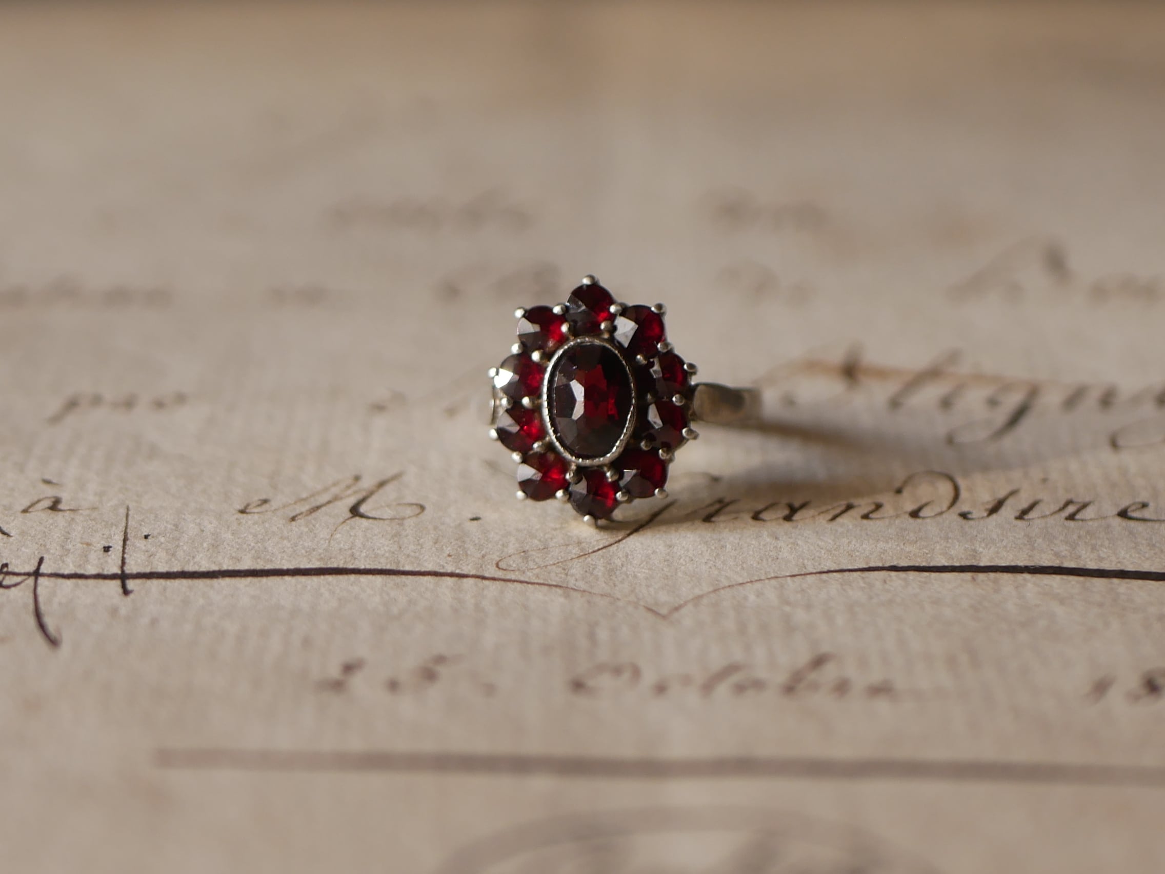 a. ガーネットのシルバーリング ヨーロッパヴィンテージ ヴィンテージリング ブロカント