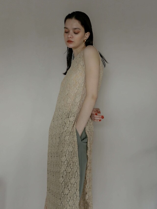 【5th anniversary limited item】lace high slit onepiece