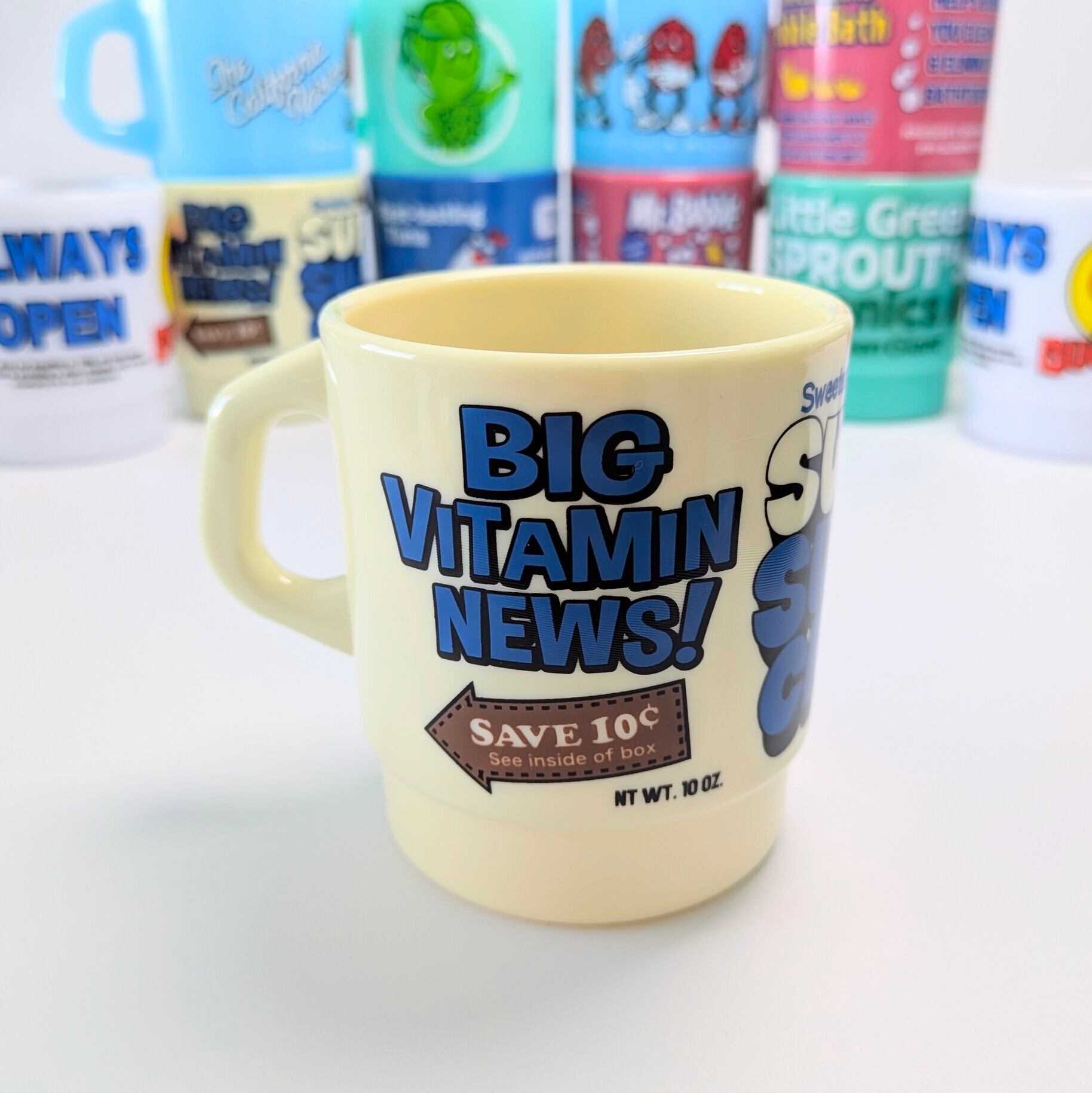 【 STACKING MUG /スタッキングマグ 】 Super Sugar Crisp / SUGAR BEAR / プラカップ / MUG / ミルキーマグ / 積み重ねられるマグ〚アメリカン雑貨 アメトイ〛