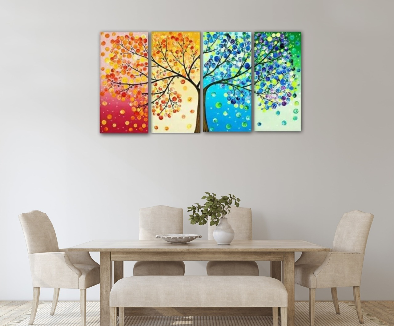 絵画/アートパネル/インテリア/モダン/北欧/おしゃれ/四季/風水 アートパネル 4枚セット