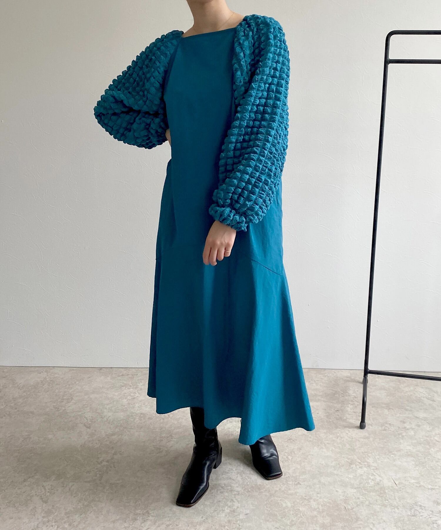 cyan 【セット販売】ギャザースリーブフレンチチュニック＆フリンジ 