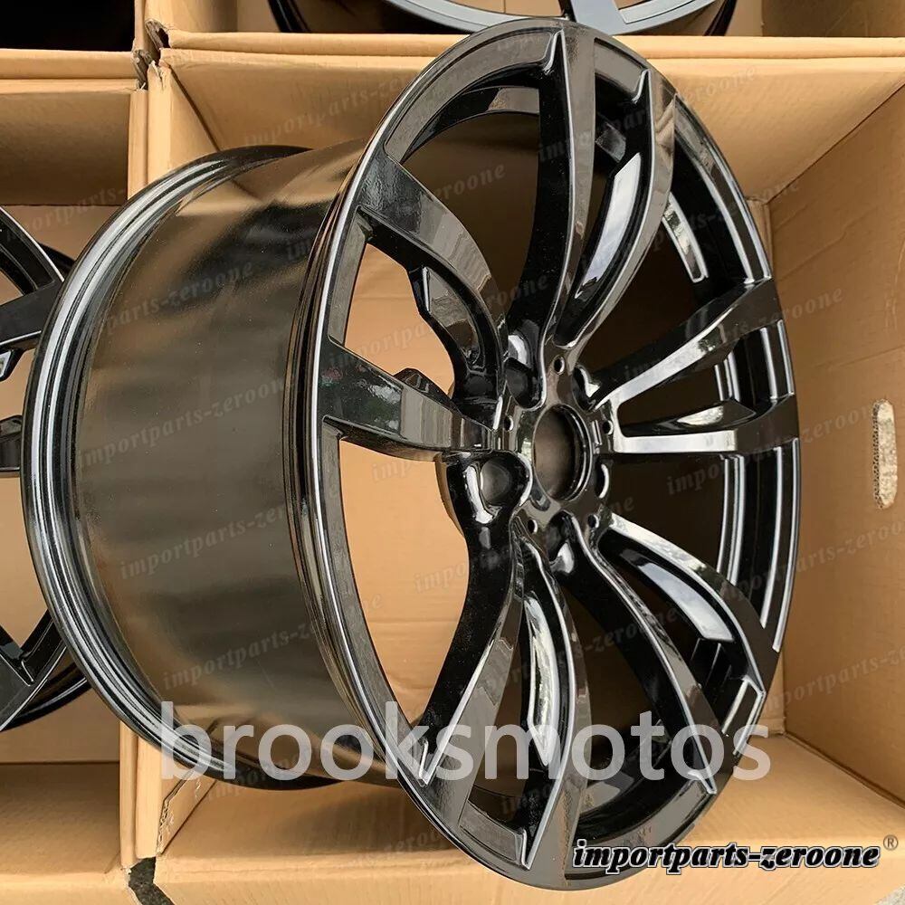 20インチグロスブラックスタッガースタイルホイールフィットBMW X5 E70