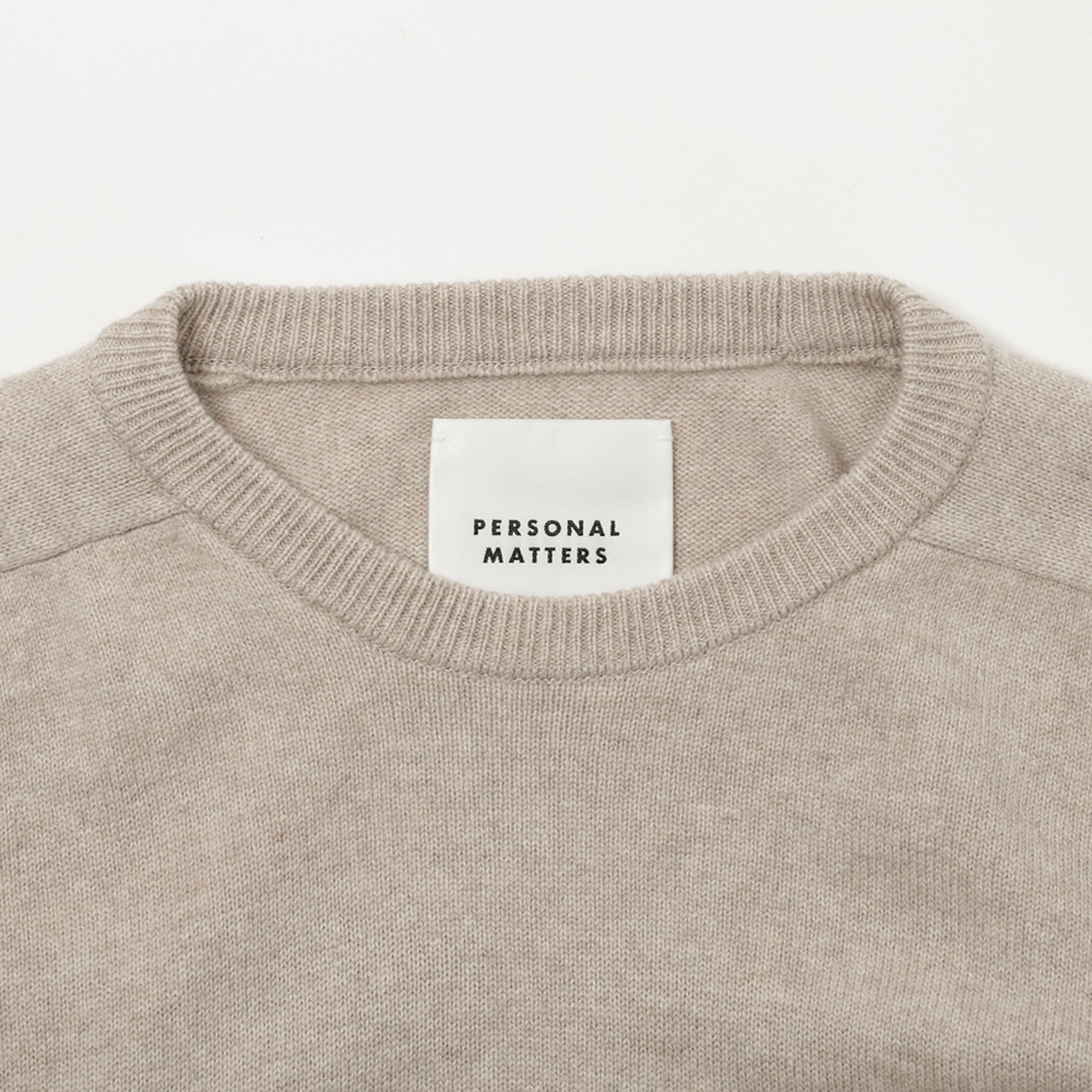 PERSONAL MATTERS "MERINO WOOL CREW NECK SWEATER"　LIGHT BROWN