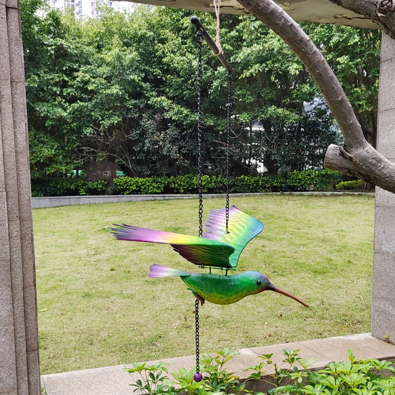 鳥 バード 飛んでいるように見える 揺れる 吊り下げ おしゃれ 屋外 庭