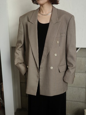 <vintage> check double jacket