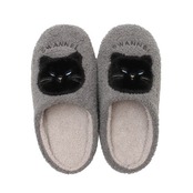 スワンネルあったかルームシューズ　黒猫