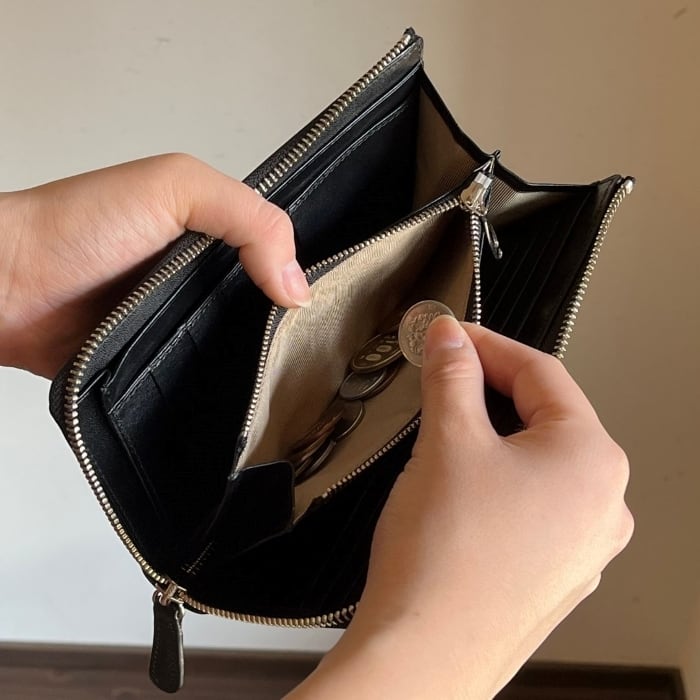 栃木レザー】本革L字ファスナー長財布〈Leather L-shaped Long Wallet