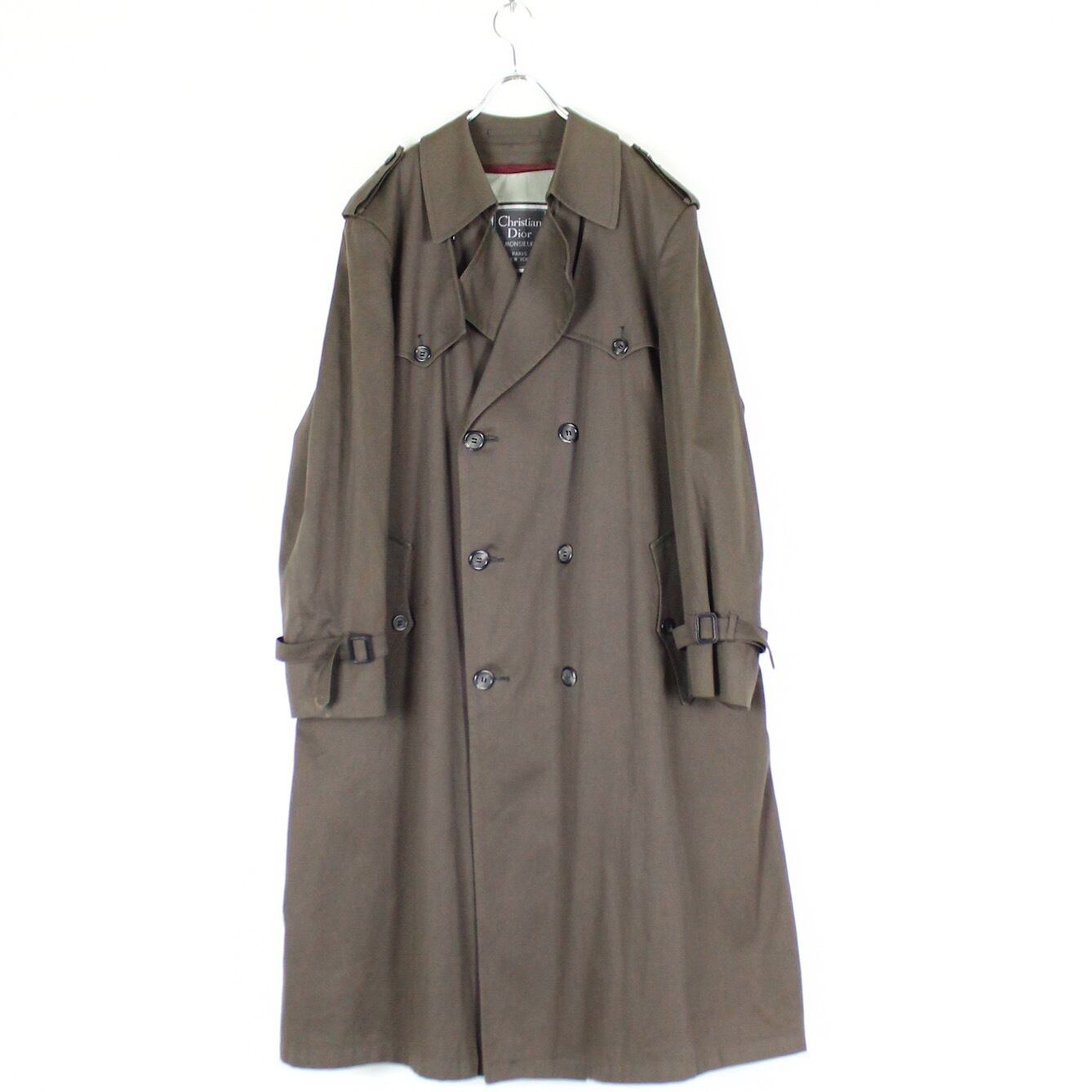 1980's Christian Dior モカブラウン コットンギャバジン トレンチ