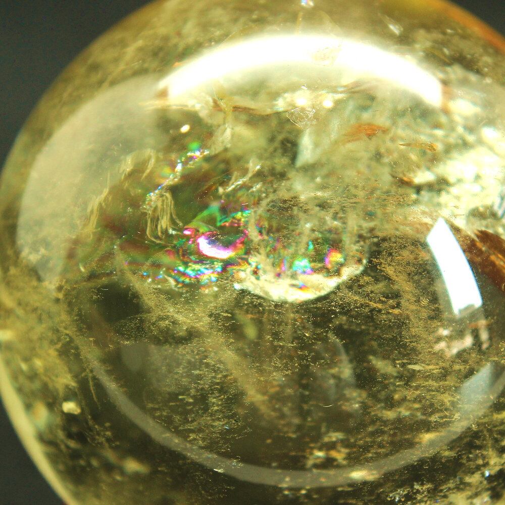 幻想的な輝き シトリン スフィア 約65mm 385g GHSU2 台座付き 丸玉