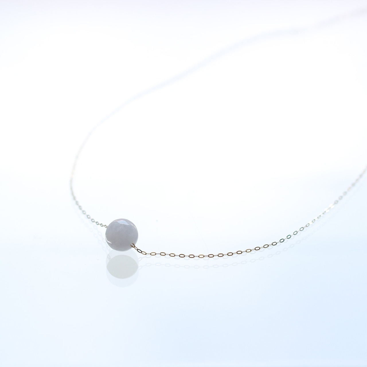 爽やかなラベンダーに心癒される！ K10翡翠一粒ネックレス A貨翡翠 jd_ne1242