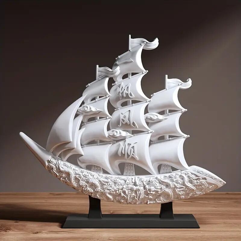 卓上オブジェ 帆船 白 置物 船 インテリア デコレーション リビング