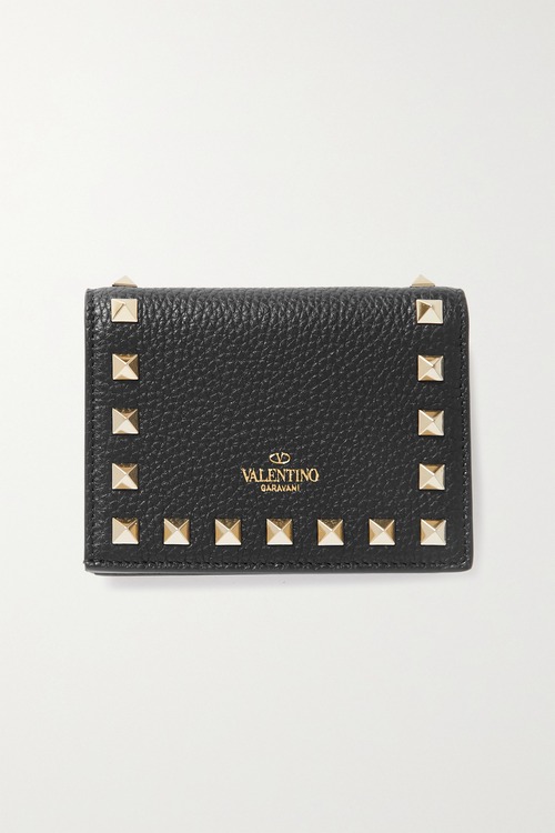 【VALENTINO】 valentino garavani rockstud textured-leather ウォレット 211000089